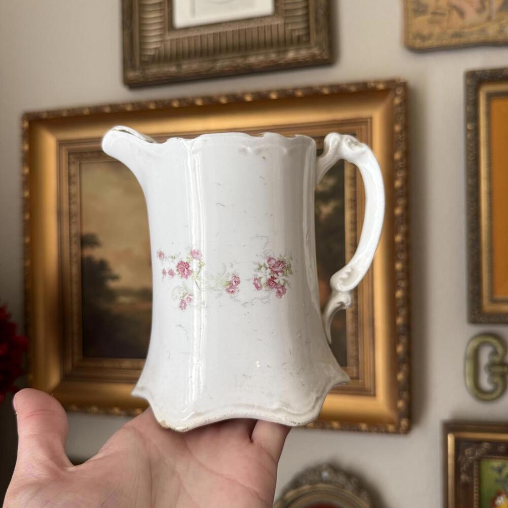Vintage Hand-Painted Floral Pitcher - Picture 4 of 9